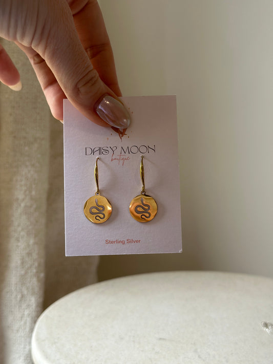 Snake Coin Earrings