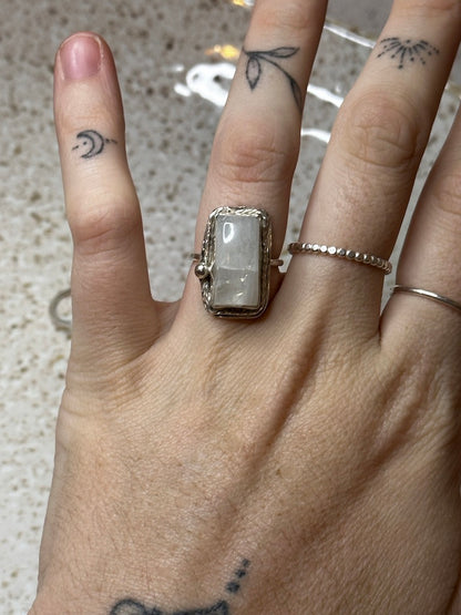 Rustic Rainbow Moonstone Ring