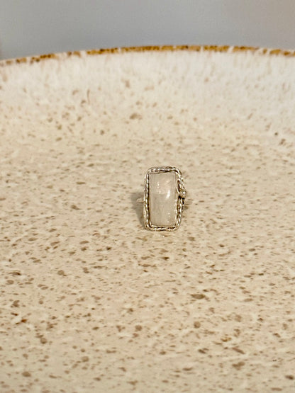 Rustic Rainbow Moonstone Ring